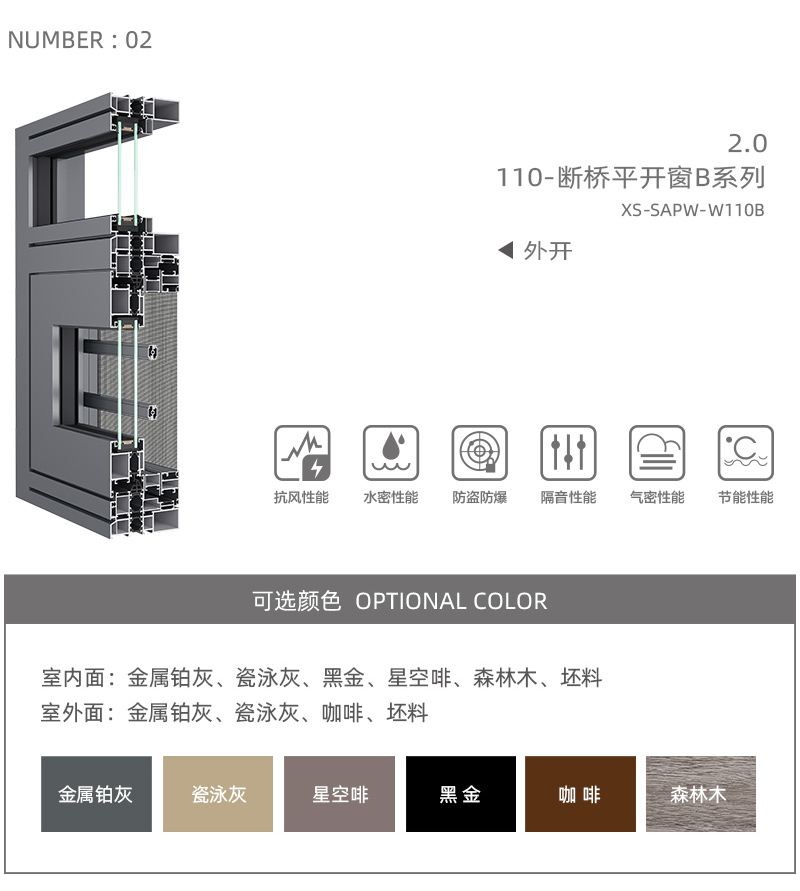 断桥平开窗铝型材