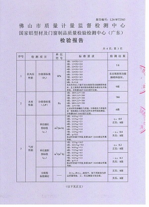 CP系列内开内倒窗性能检验报告